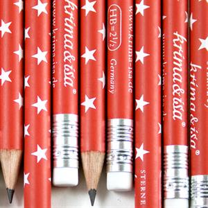 Rød blyant med hvede stjerner fra Krima & Isa - Tinashjem