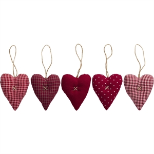 Hjerte fra My Nostalgic Christmas 5 assorterede røde fra Ib Laursen - Tinashjem