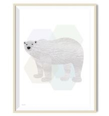 Plakat isbjørn 30 x 40 cm fra A:Sign - Tinashjem