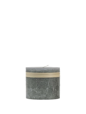 Lys grå højde 7,5 cm Timber Candle fra Lübech Living - Tinashjem