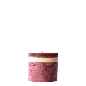 Lys vinrød højde 7,5 cm Timber Candle fra Lübech Living - Tinashjem