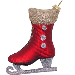 GreenGate christmas ornament glass ice skate red - Tinashjem