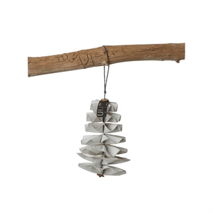 Kogle til ophæng Paper Pine Cone hvid fra Lübech Living - Tinashjem